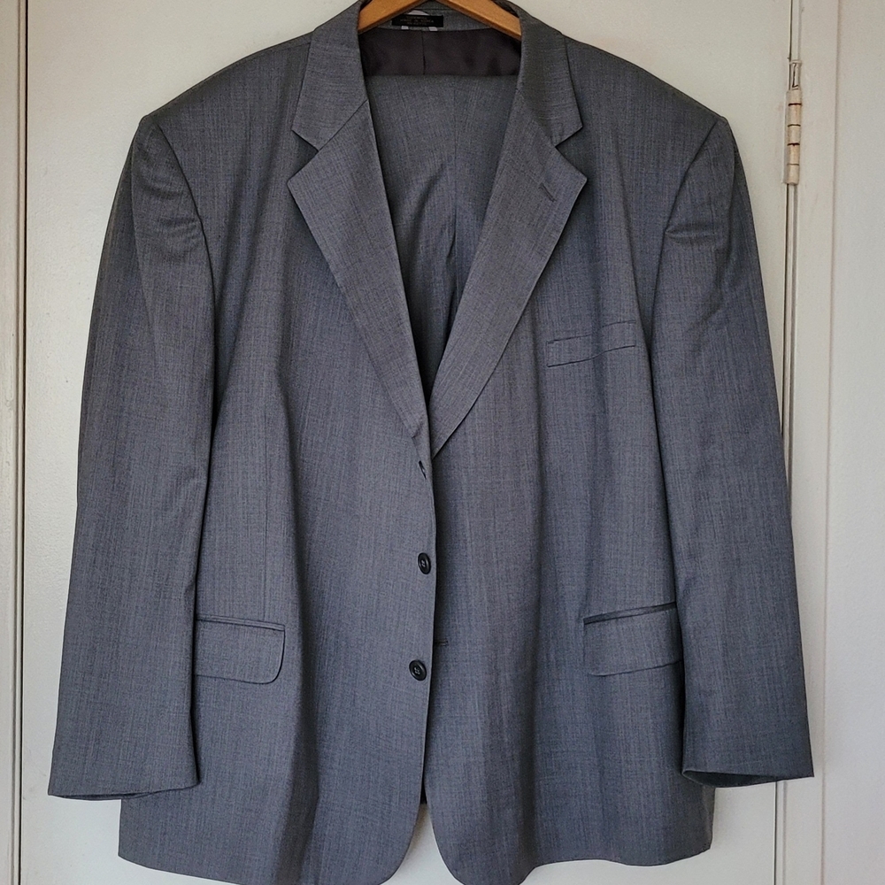 Vintage Oleg Cassini 2-Piece Silver Gray Suit, From The Cassini Gold Line